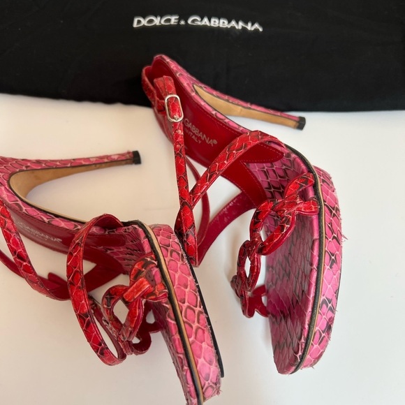 Dolce & Gabbana Python Sandals Size 37.5 - Picture 6 of 11